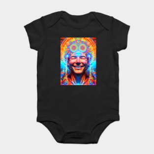 Peaking (3) - Trippy Psychedelic Art Baby Bodysuit
